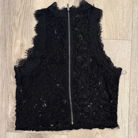 Zara Black Lace Crop Top - Picture 5 of 7